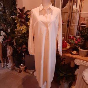 LUUL Cotton Oversized Shirt Dress in Pale Yellow Size Large